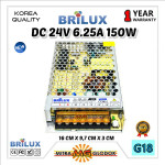 Power Supply Trafo Brilux DC 24V 6.25A | 150W (Super Quality)